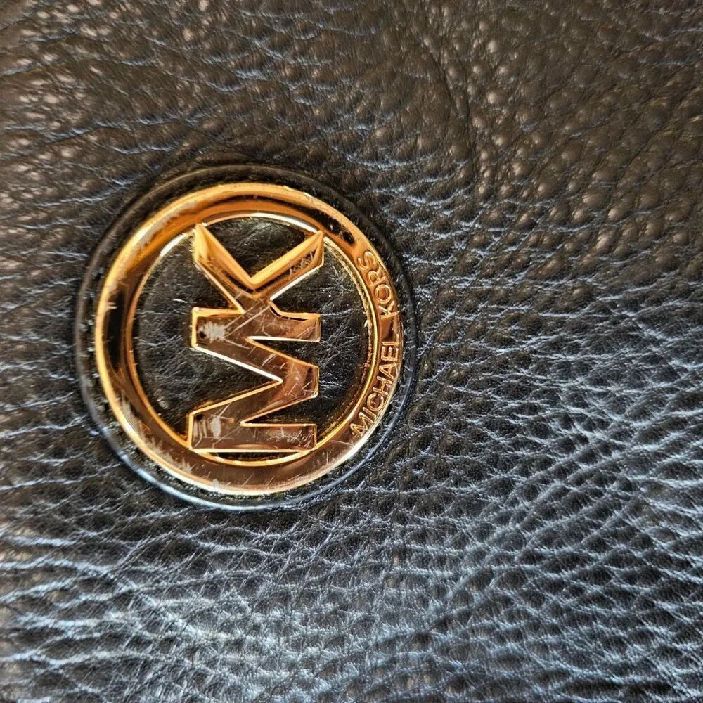 Michael Kors Black Fulton Pebbled Leather Crossbody Bag